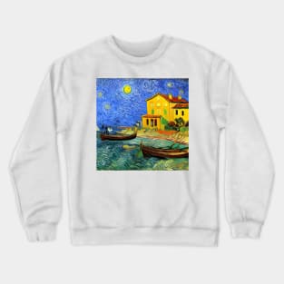 Italy Seaside in Van Gogh Style Crewneck Sweatshirt